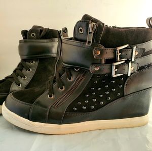 Torrid Black Studded Wedge Sneakers 11 W